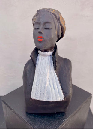 Keramisch Beeldje Advocaat Zwart Handgemaakt Incl. Sokkel 15 cm Afscheidscadeau & Relatiegeschenk