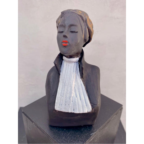 Keramisch Beeldje Advocaat Zwart Handgemaakt Incl. Sokkel 15 cm Afscheidscadeau & Relatiegeschenk