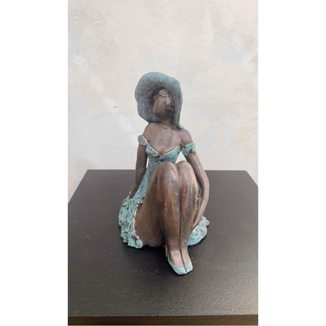 Good morning - Keramiek - Keramisch Beeldje - Brons Groen - Bernadette te Wierik