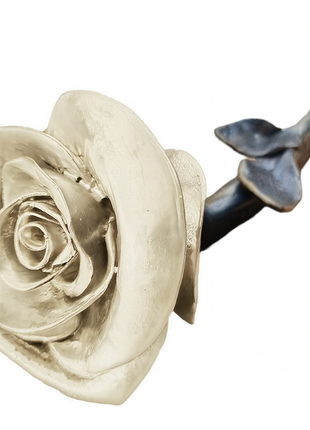 Roos van keramiek - Zand Kleur - Relatiegeschenk - Geschenk Cadeau - 25 cm