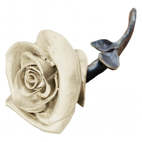 Roos van keramiek - Zand Kleur - Relatiegeschenk - Geschenk Cadeau - 25 cm