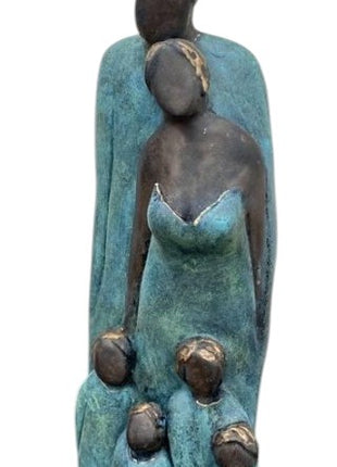 Keramisch Beeld - Familie - Brons Groen - Bernadette te Wierik