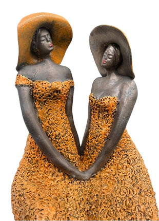 Keramisch Beeld - Oranje - Zussen - Keramiek - Kunst - Bernadette te Wierik