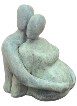 Keramiek Beeldje Zwanger – In Verwachting – Groen Keramiek – Handgemaakt