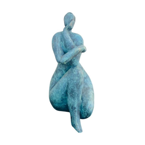 Keramisch Beeldje ‘In Alle Rust’ – Bronsgroen – Handgemaakt – 20×10×11 cm – Kunstdecoratie