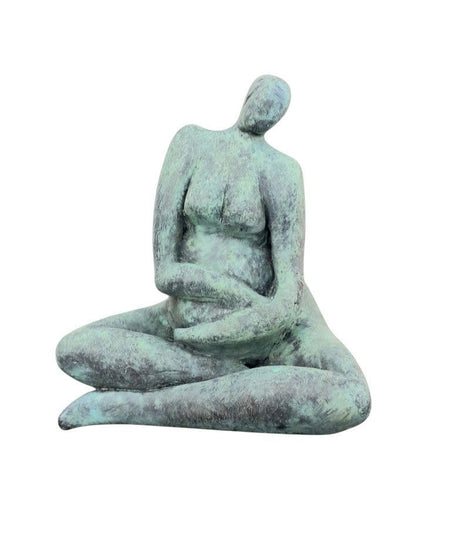 Keramisch Zwangerschapsbeeldje In Verwachting Bronsgroen Handgemaakt Uniek Kraamcadeau