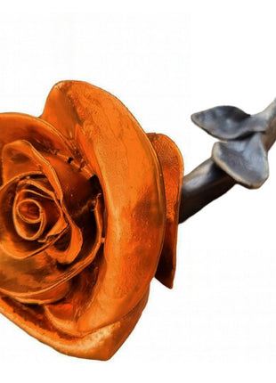 Roos van keramiek - Oranje Roos - Relatiegeschenk - Geschenk Cadeau - Oranje - 25 cm