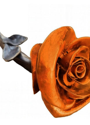 Roos van keramiek - Oranje Roos - Relatiegeschenk - Geschenk Cadeau - Oranje - 25 cm