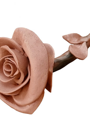 Roos van keramiek - Oude Roze - Relatiegeschenk - Geschenk Cadeau - Roze - 25 cm