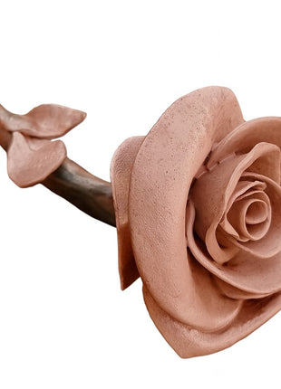 Roos van keramiek - Oude Roze - Relatiegeschenk - Geschenk Cadeau - Roze - 25 cm