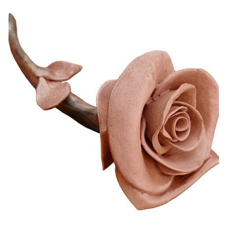Roos van keramiek - Oude Roze - Relatiegeschenk - Geschenk Cadeau - Roze - 25 cm