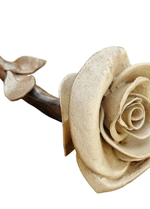 Roos van keramiek - Zand Kleur - Relatiegeschenk - Geschenk Cadeau - 25 cm