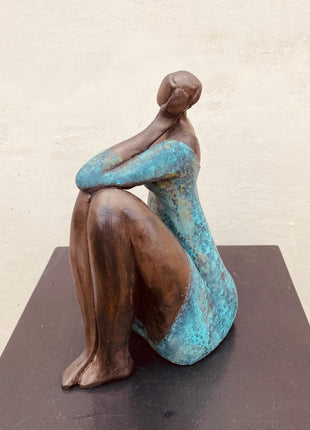 "Thinker" - Handgemaakt Keramisch Beeld - Bernadette te Wierik