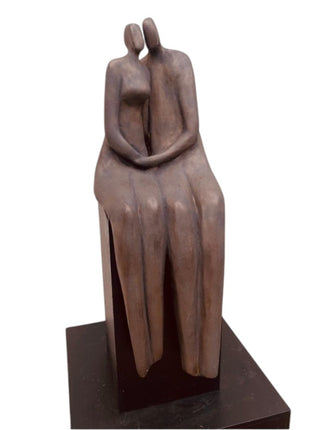 Gevoelens incl. houten sokkel - Verliefd - Keramiek Beeld - Keramisch - Bernadette te Wierik