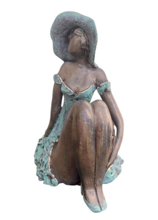 Good morning - Keramiek - Keramisch Beeldje - Brons Groen - Bernadette te Wierik