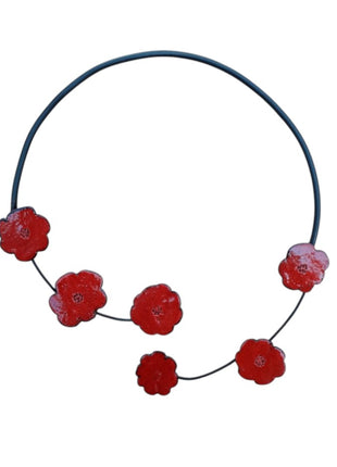 Hanger met Bloemen - Rood - Sierraad van Keramiek - Bernadette te Wierik